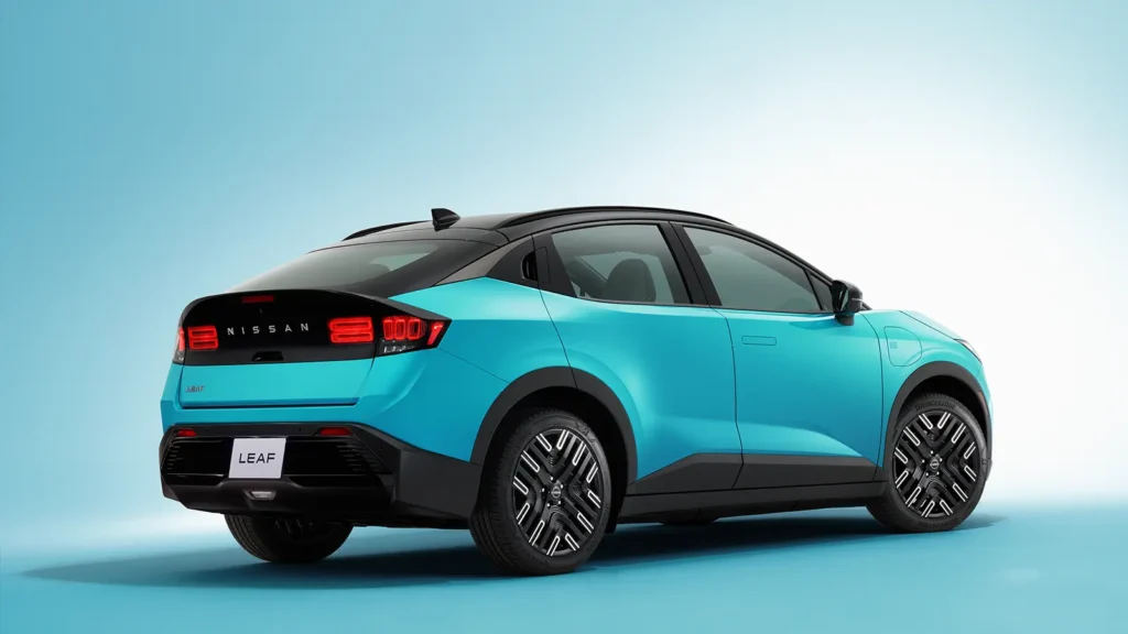 Nissan Leaf 2026 electric crossover showcasing new aerodynamic design, LED lighting, and upgraded long‑range battery